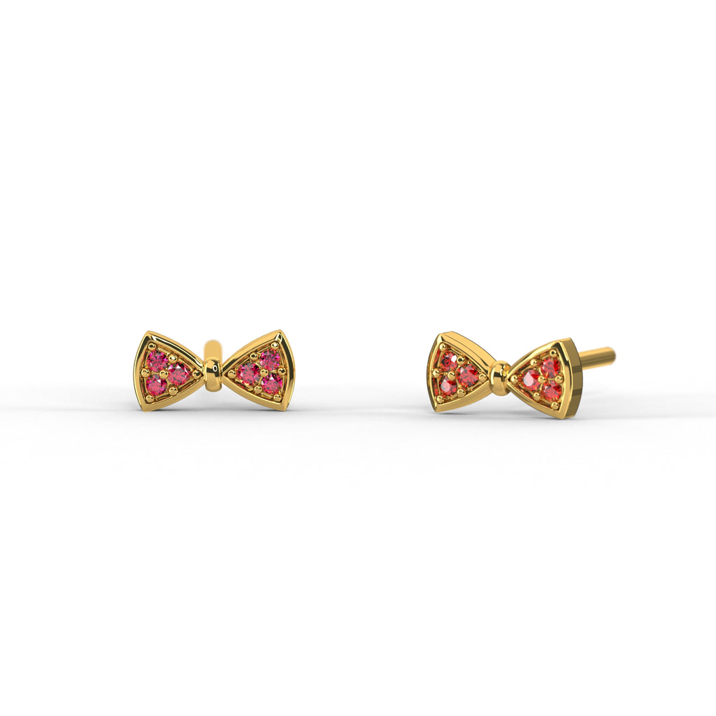Pink Diamond Bow Studs