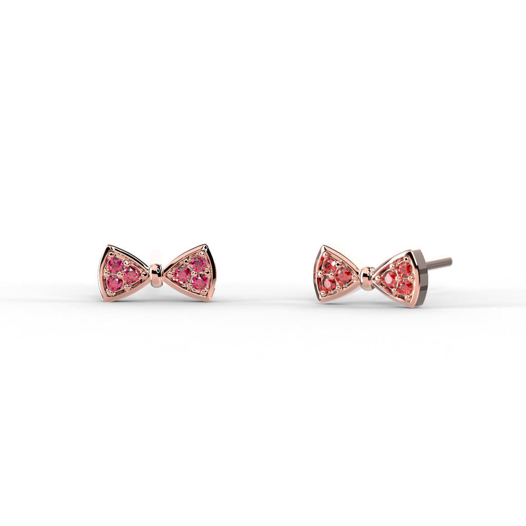 Pink Diamond Bow Studs