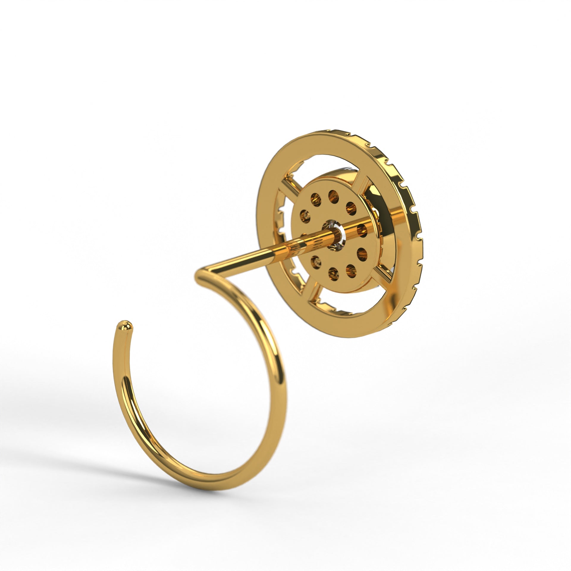 Emerald Halo Nose Pin