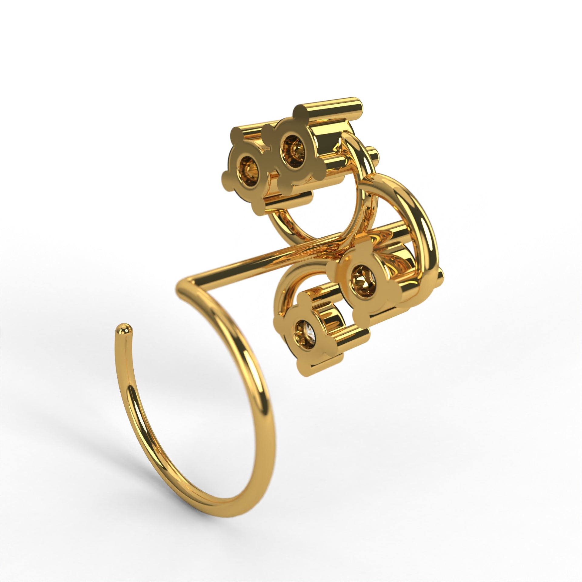 Diamond Swirl Nose Pin