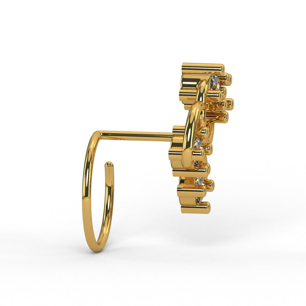 Diamond Swirl Nose Pin