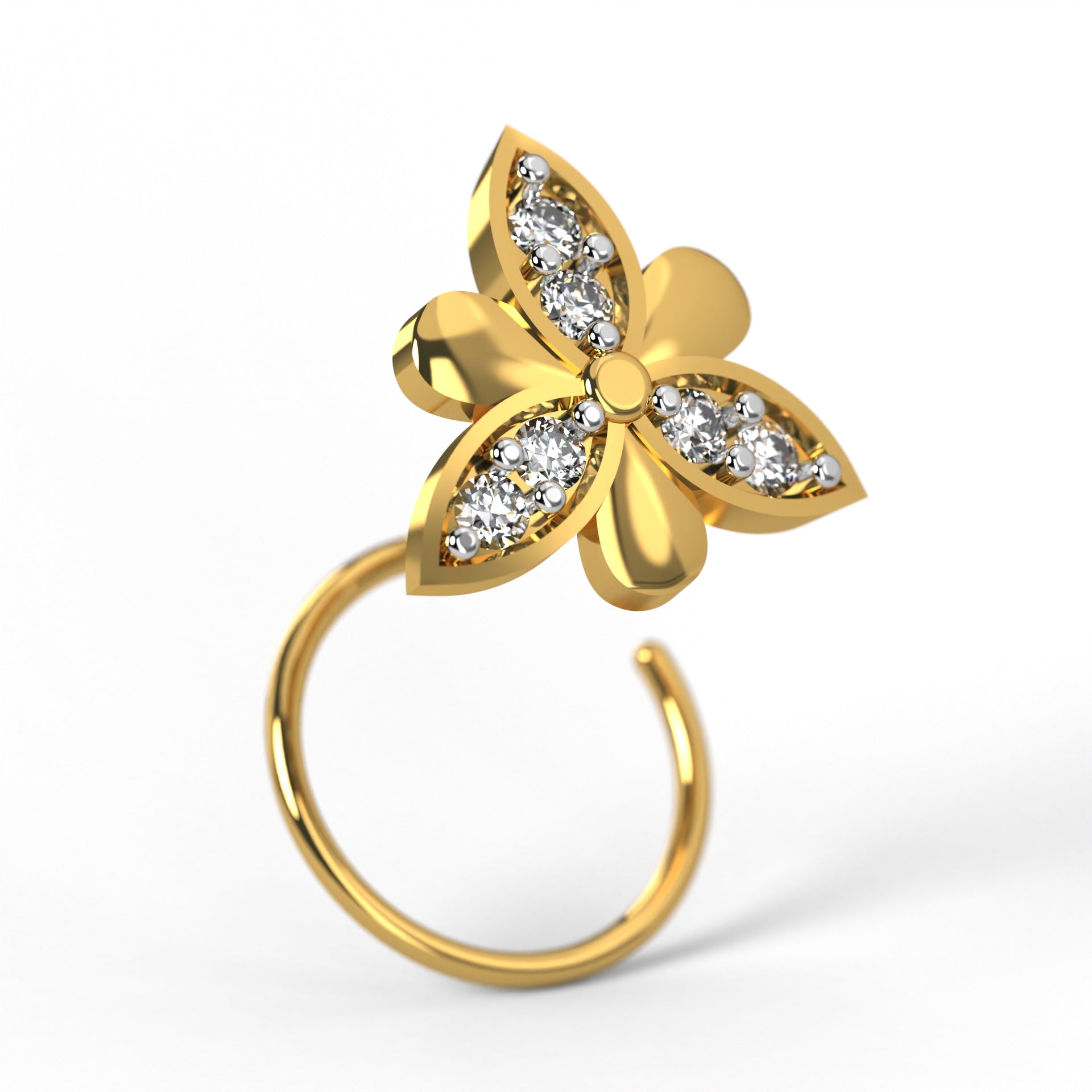 Tri Petal Bloom Nose Pin