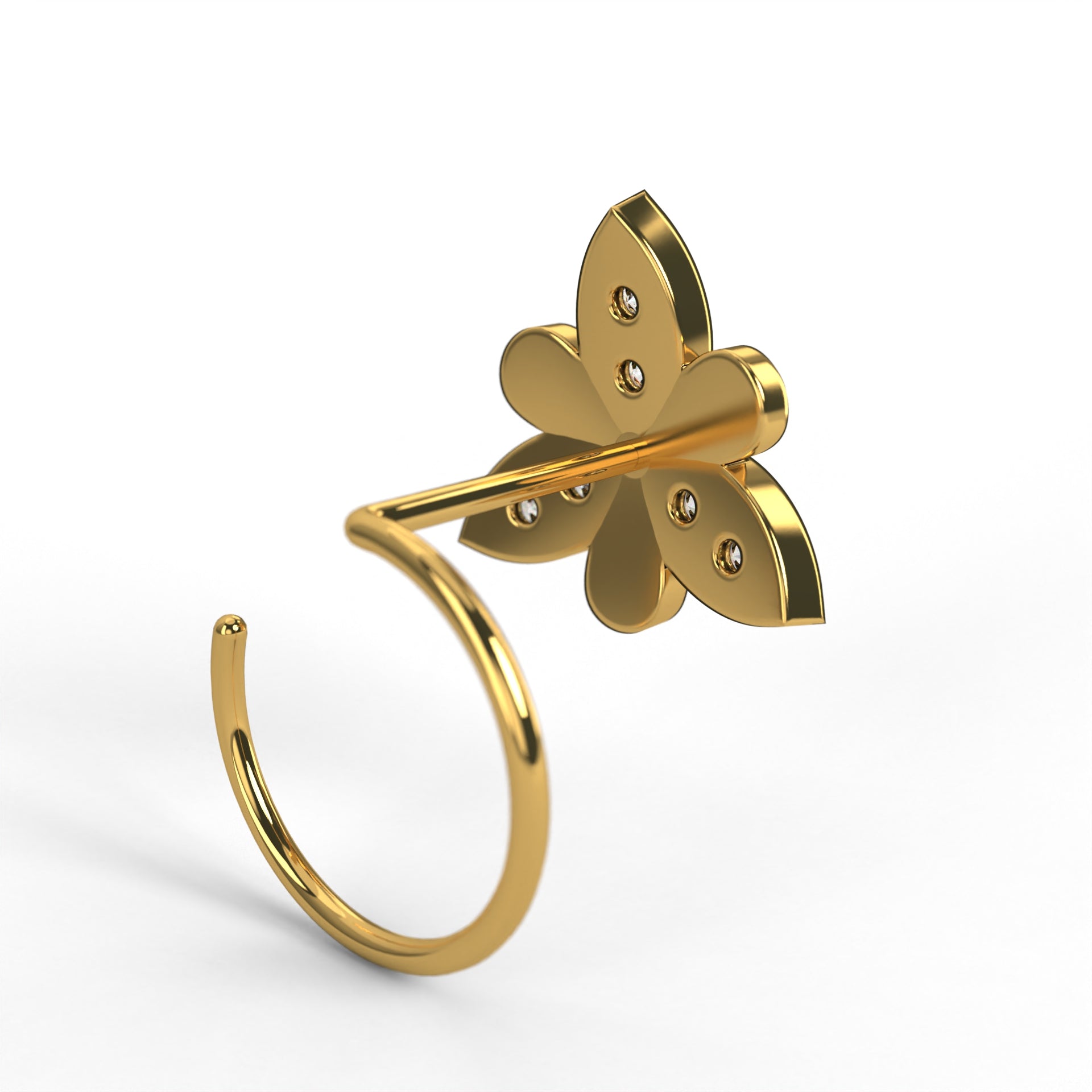 Tri Petal Bloom Nose Pin