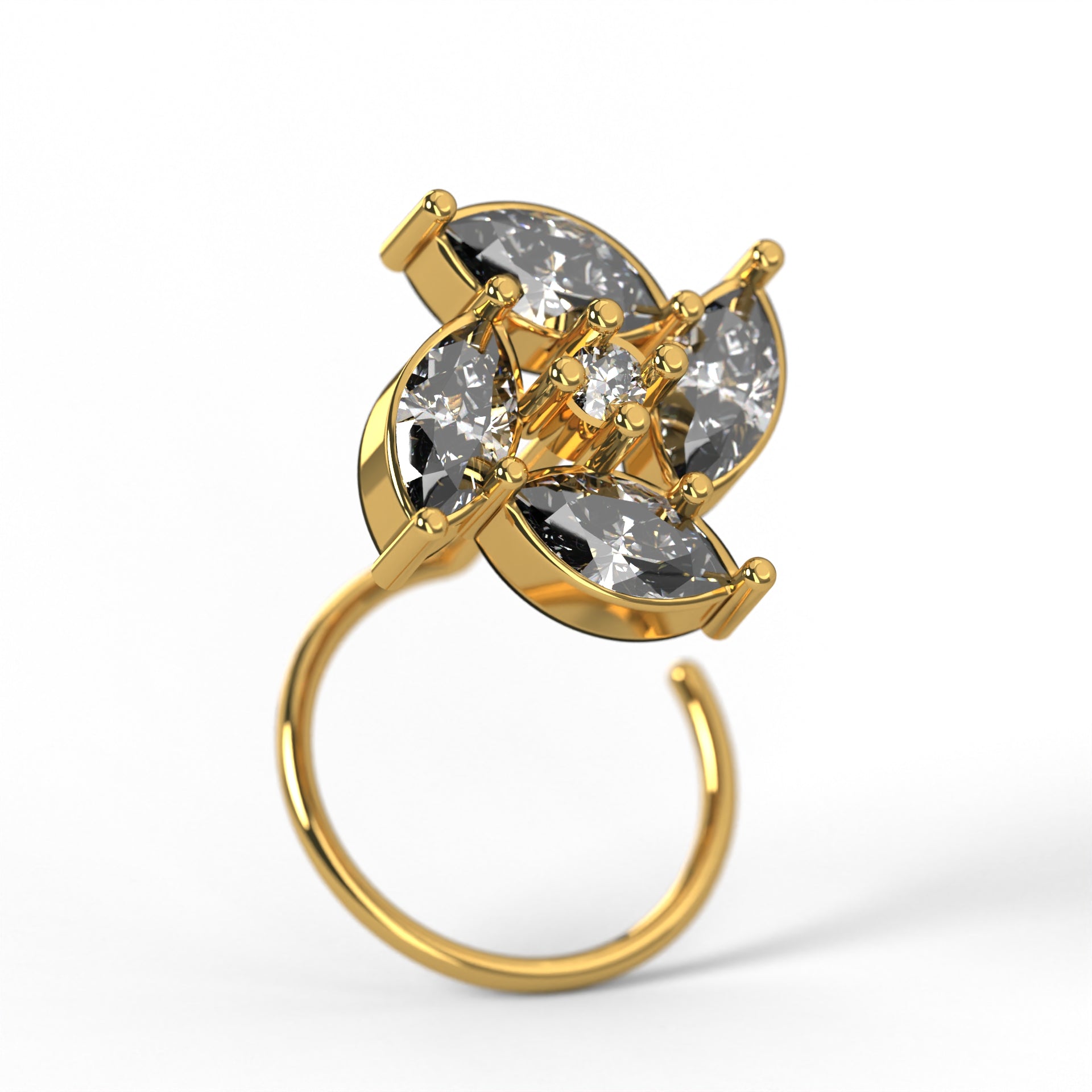 Marquise Radiance Cluster Nose Pin