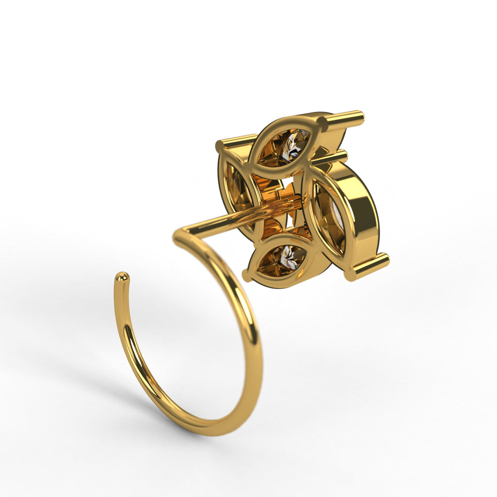 Marquise Radiance Cluster Nose Pin