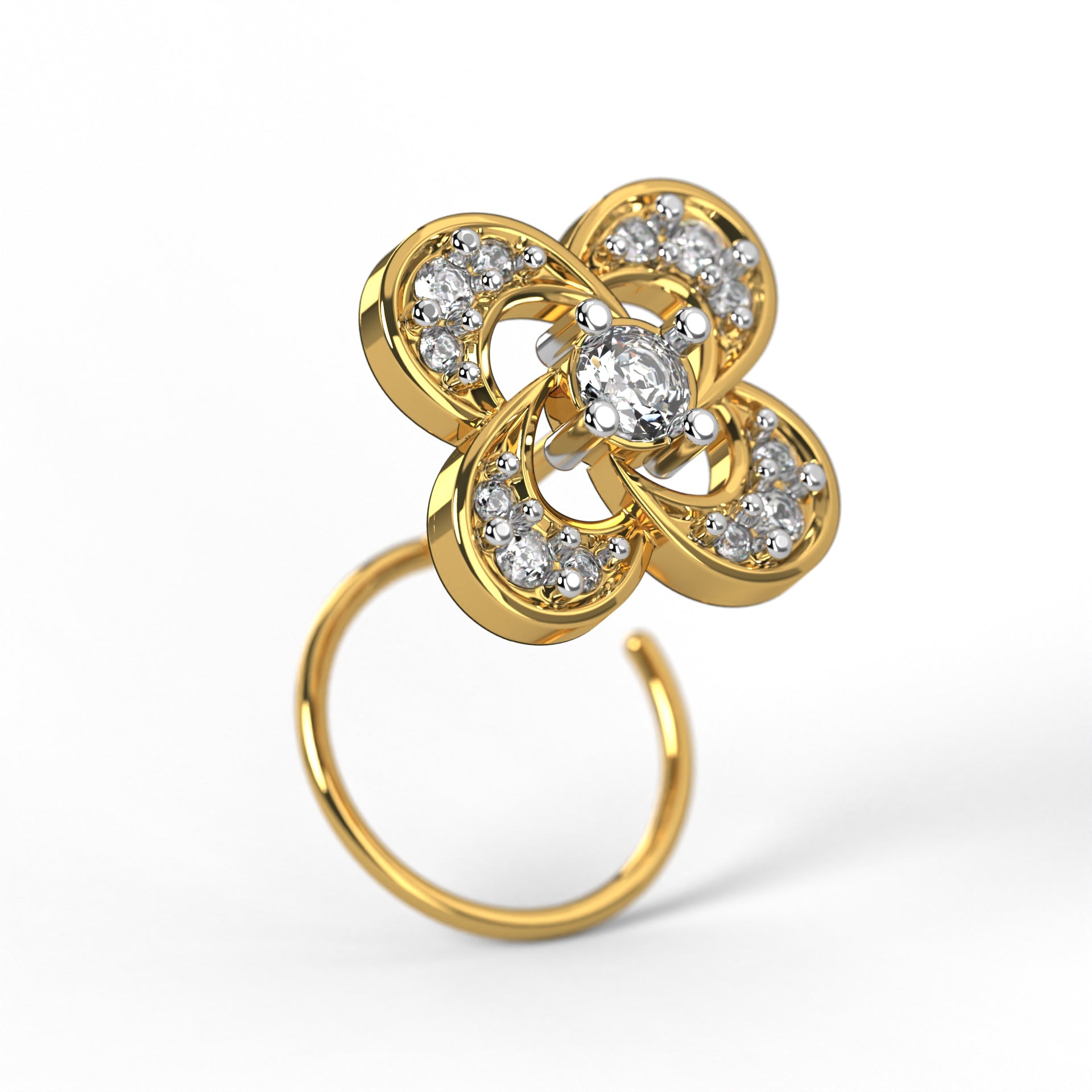 Floral Diamond Nose Pin