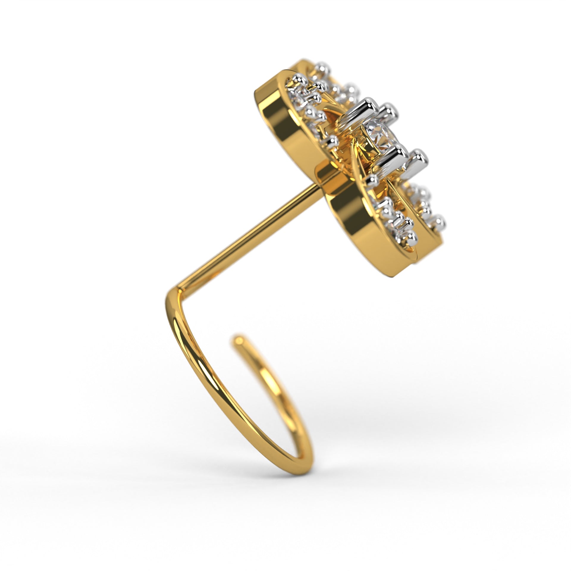 Floral Diamond Nose Pin