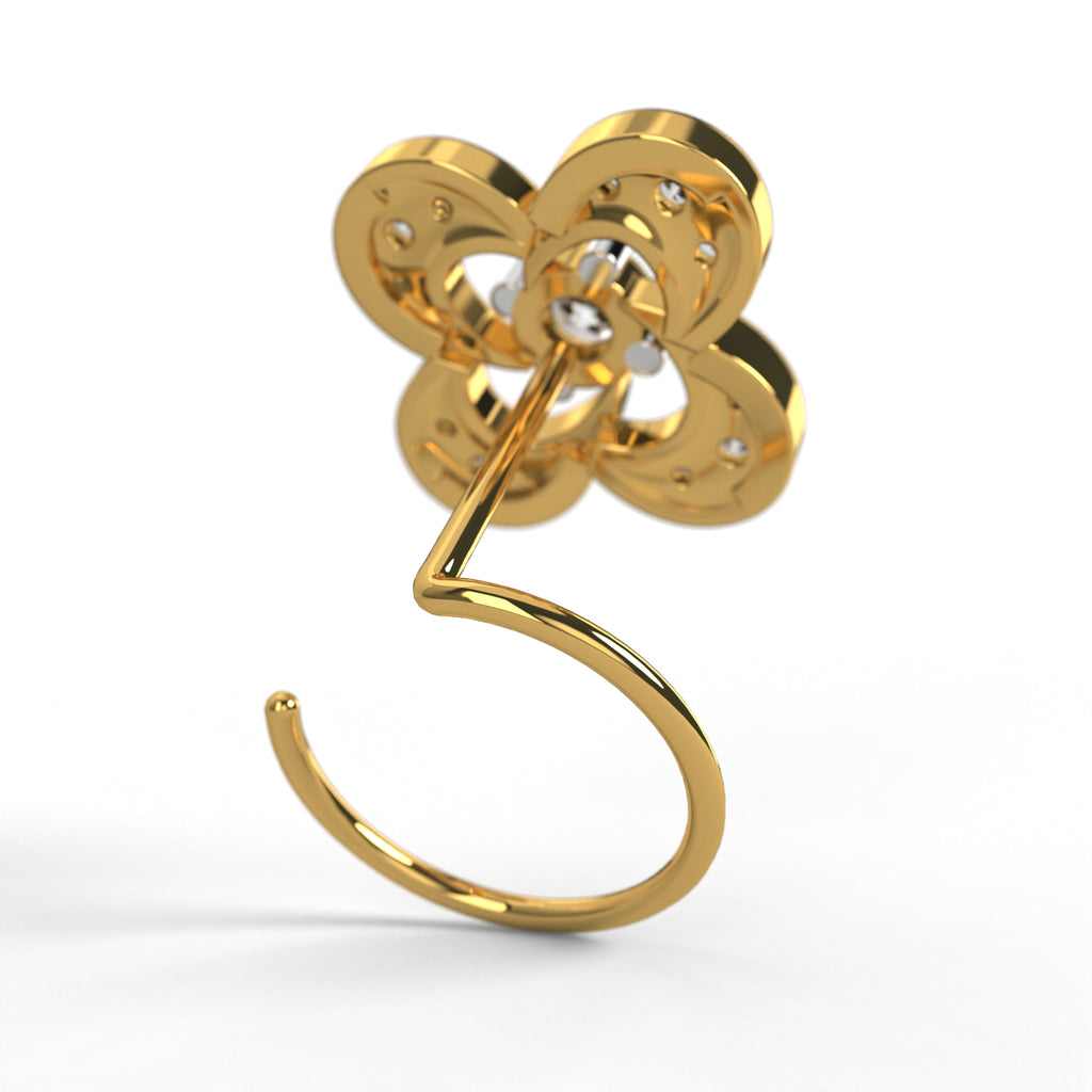 Floral Diamond Nose Pin