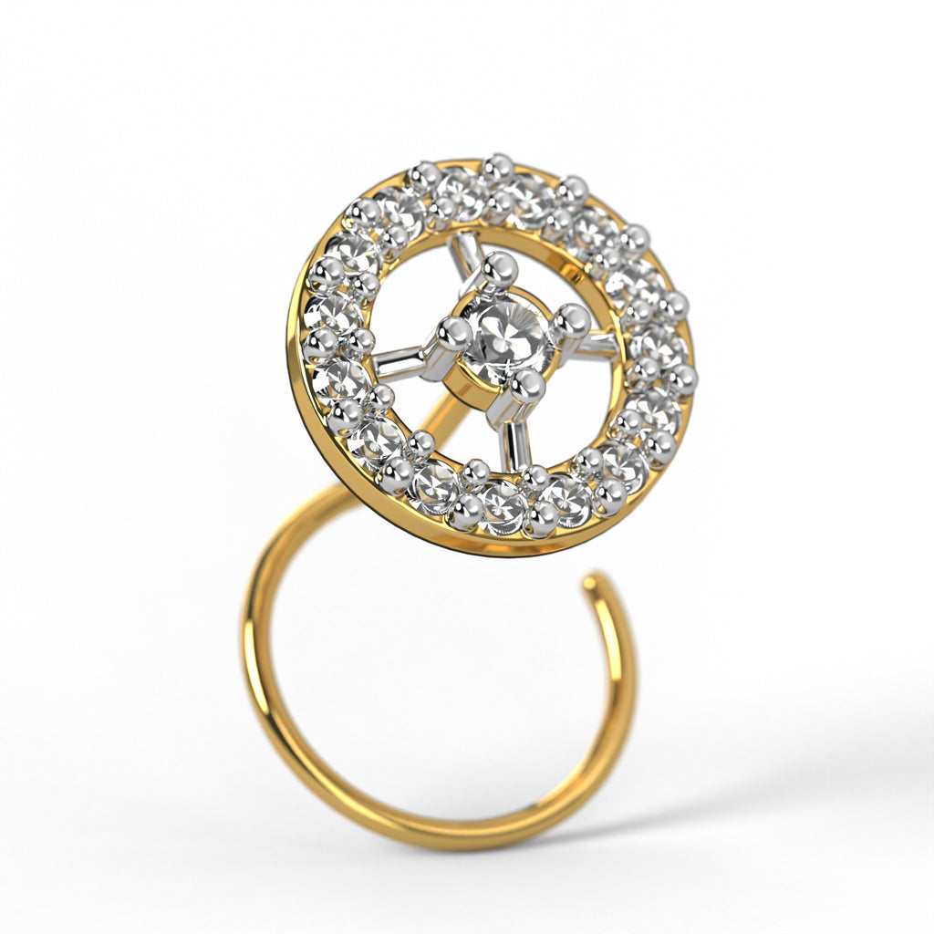 Halo Solitaire Nose Pin