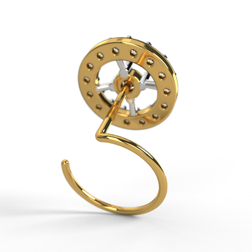 Halo Solitaire Nose Pin