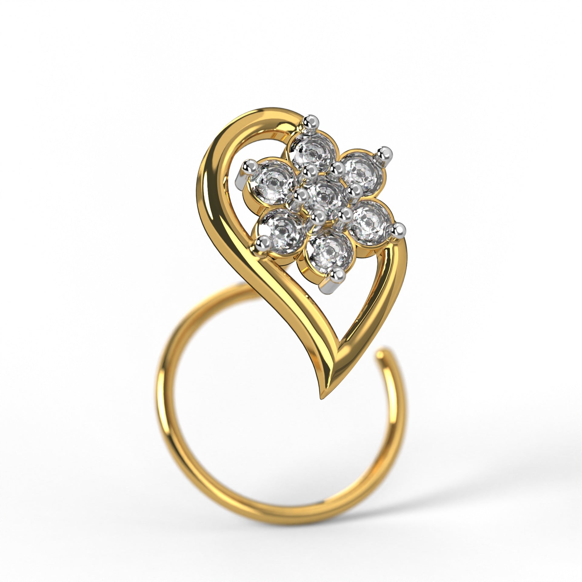 Heart's Spark Nose Pin