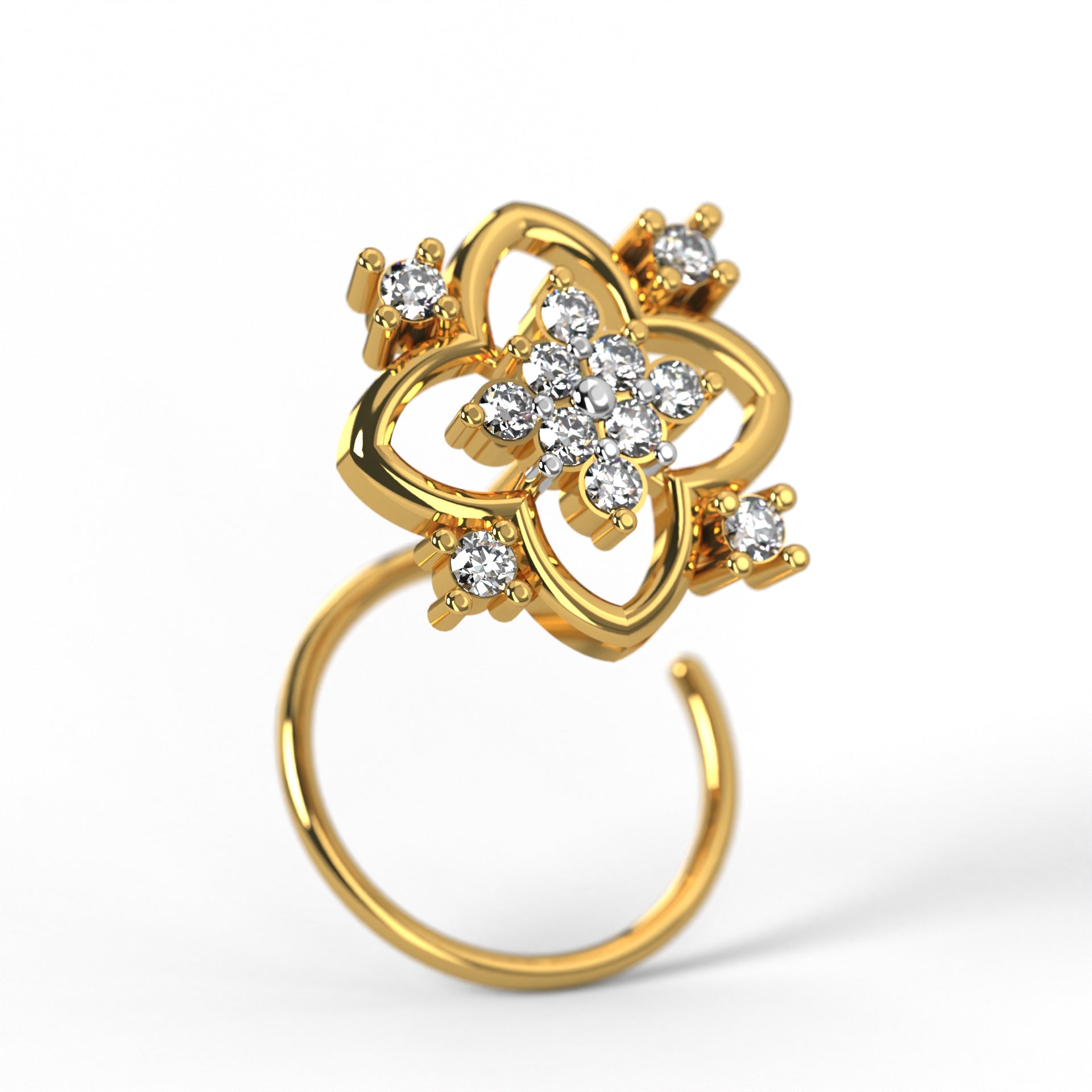 Golden Clover Nose Pin