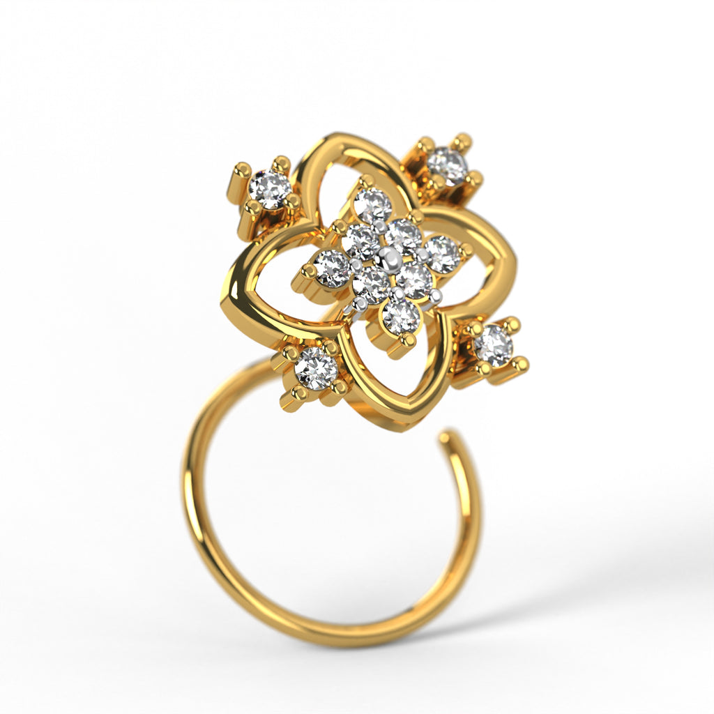 Golden Clover Nose Pin