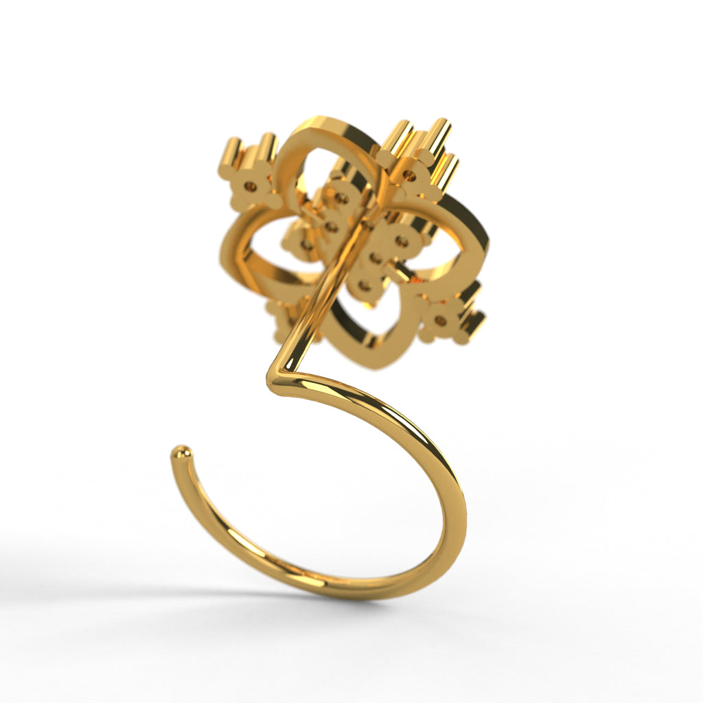 Golden Clover Nose Pin